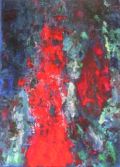 Rot vor Blau I, 2014, Acryl auf Leinwand, 100x80